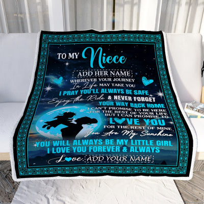 Personalized To My Niece Gifts Blanket From Aunt Auntie Promise To Love You Gifts For Niece Birthday Graduation Christmas Custom Fleece Throw Blanket | siriusteestore