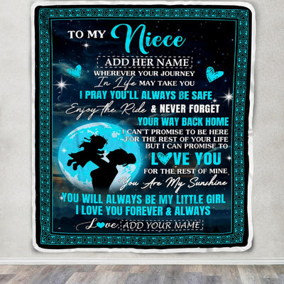 Personalized To My Niece Gifts Blanket From Aunt Auntie Promise To Love You Gifts For Niece Birthday Graduation Christmas Custom Fleece Throw Blanket | siriusteestore