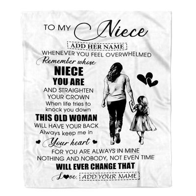 Personalized To My Niece Gifts Blanket From Aunt Auntie Whenever Woman Unique Birthday Gifts For Niece Graduation Christmas Custom Fleece Throw Blanket | siriusteestore
