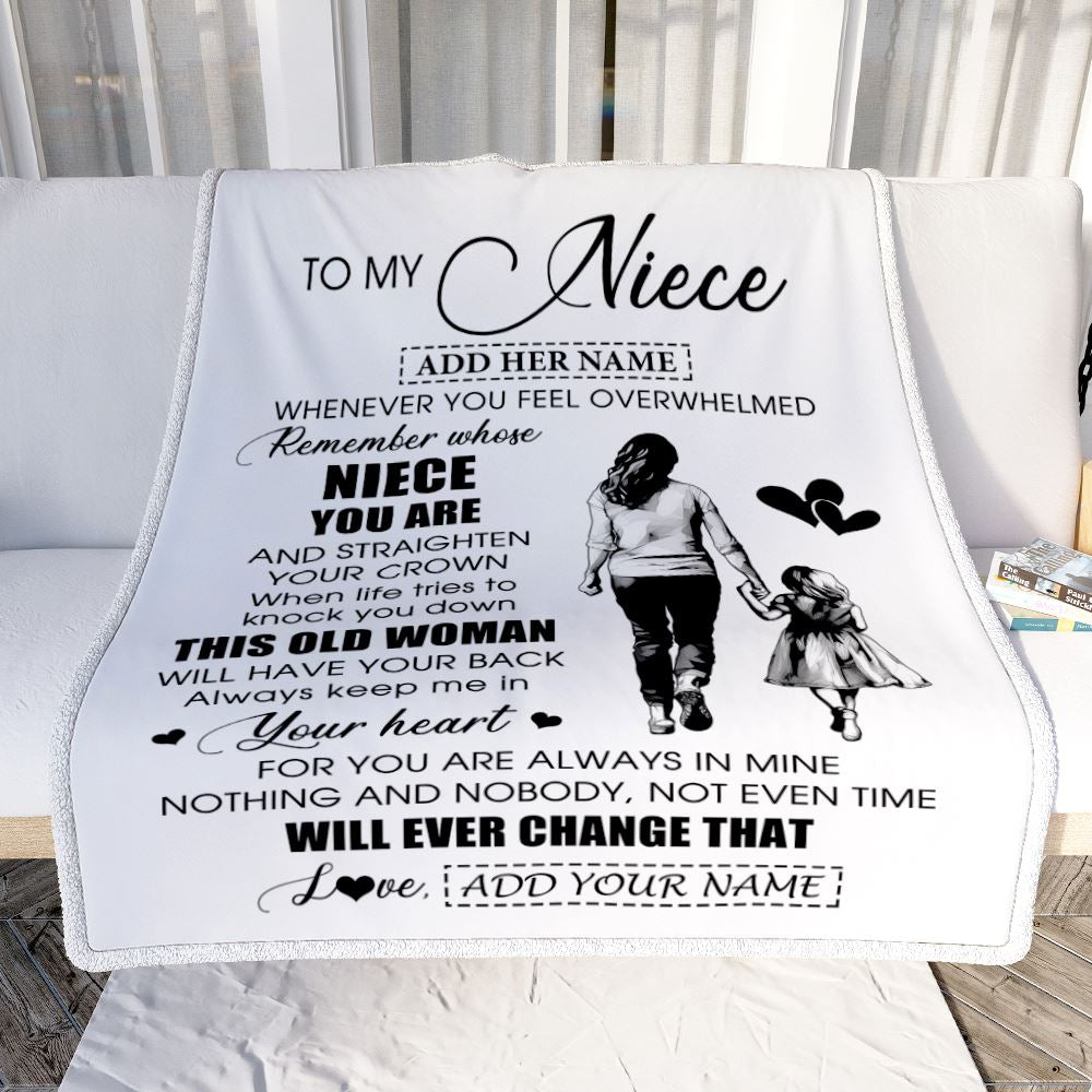 Personalized To My Niece Gifts Blanket From Aunt Auntie Whenever Woman Unique Birthday Gifts For Niece Graduation Christmas Custom Fleece Throw Blanket | siriusteestore