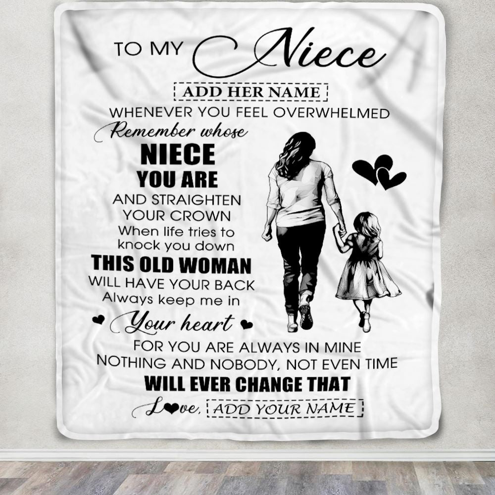 Personalized To My Niece Gifts Blanket From Aunt Auntie Whenever Woman Unique Birthday Gifts For Niece Graduation Christmas Custom Fleece Throw Blanket | siriusteestore