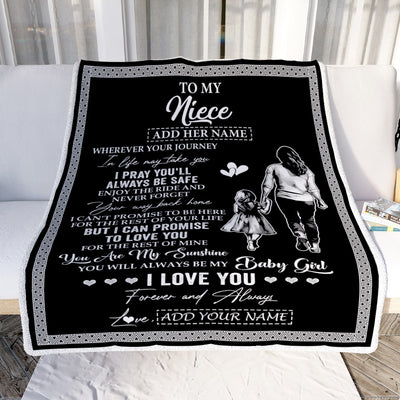 Personalized To My Niece Gifts Blanket From Aunt Auntie Wherever Your Journey In Life Aunt Niece Birthday Gifts Christmas Customized Fleece Throw Blanket | siriusteestore