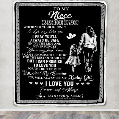 Personalized To My Niece Gifts Blanket From Aunt Auntie Wherever Your Journey In Life Aunt Niece Birthday Gifts Christmas Customized Fleece Throw Blanket | siriusteestore