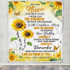 Personalized To My Niece Gifts Blanket From Aunt Uncle Auntie I Wish You The Strength Sunflower Niece Birthday Gifts Christmas Custom Fleece Throw Blanket | siriusteestore