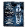Personalized To My Niece Gifts Blanket From Aunt Uncle Auntie I Wish You The Strength Wolf Niece Birthday Gifts Christmas Graduation Custom Fleece Blanket | siriusteestore