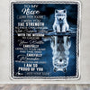 Personalized To My Niece Gifts Blanket From Aunt Uncle Auntie I Wish You The Strength Wolf Niece Birthday Gifts Christmas Graduation Custom Fleece Blanket | siriusteestore