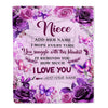 Personalized To My Niece Gifts Blanket From Aunt Uncle Auntie Purple Floral Birthday Gifts For Niece Graduation Christmas Custom Fleece Throw Blanket | siriusteestore
