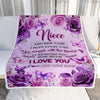 Personalized To My Niece Gifts Blanket From Aunt Uncle Auntie Purple Floral Birthday Gifts For Niece Graduation Christmas Custom Fleece Throw Blanket | siriusteestore