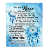 Personalized To My Niece Gifts Blanket From Aunt Uncle Auntie Wherever Your Journey In Life Dream Catcher Niece Birthday Gifts Warm Customized Fleece Throw Blanket | siriusteestore