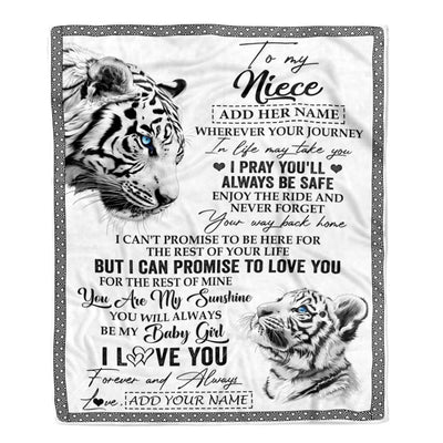 Personalized To My Niece Gifts Blanket From Aunt Uncle Auntie Wherever Your Journey In Life White Tier Niece Birthday Gifts Christmas Custom Fleece Blanket | siriusteestore