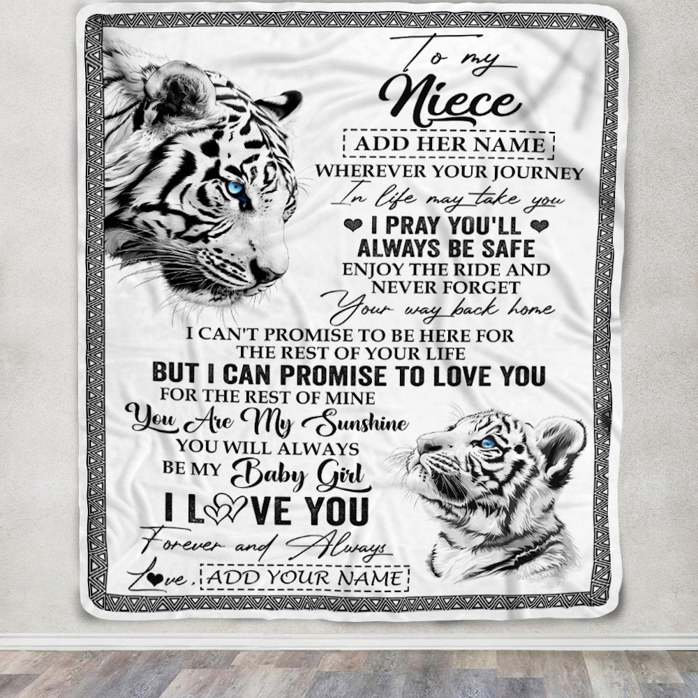 Personalized To My Niece Gifts Blanket From Aunt Uncle Auntie Wherever Your Journey In Life White Tier Niece Birthday Gifts Christmas Custom Fleece Blanket | siriusteestore