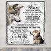 Personalized To My Niece Gifts Blanket From Aunt Uncle Auntie Wherever Your Journey In Life Wolf Niece Birthday Gifts Warm Customized Fleece Throw Blanket | siriusteestore