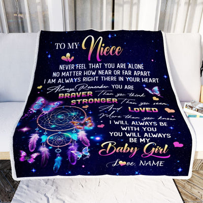 Personalized To My Niece Gifts Blanket From Aunt Uncle Dream Catcher Butterfly Girl Niece Gifts Birthday Graduation Christmas Customized Fleece Throw Blanket | siriusteestore