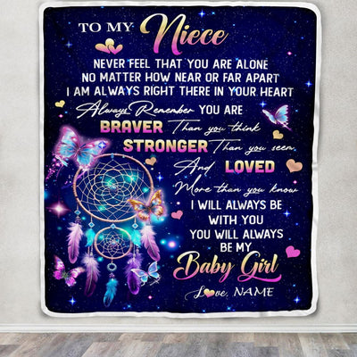Personalized To My Niece Gifts Blanket From Aunt Uncle Dream Catcher Butterfly Girl Niece Gifts Birthday Graduation Christmas Customized Fleece Throw Blanket | siriusteestore