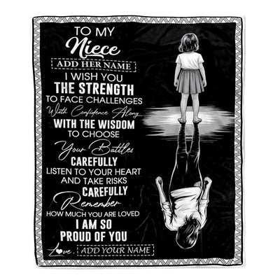 Personalized To My Niece Gifts Blanket From Aunt Uncle I Wish You The Strength Aunt Niece Birthday Gifts Christmas Graduation Custom Fleece Throw Blanket | siriusteestore