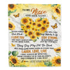 Personalized To My Niece Gifts Blanket From Aunt Uncle Laugh Love Live Sunflower Niece Birthday Gifts Graduation Christmas Customized Bedroom Fleece Blanket | siriusteestore