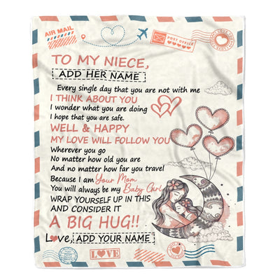 Personalized To My Niece Gifts Blanket From Aunt Uncle Long Distance Letter Blanket For Niece Birthday Gifts Graduation Christmas Customized Fleece Blanket | siriusteestore
