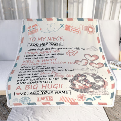 Personalized To My Niece Gifts Blanket From Aunt Uncle Long Distance Letter Blanket For Niece Birthday Gifts Graduation Christmas Customized Fleece Blanket | siriusteestore