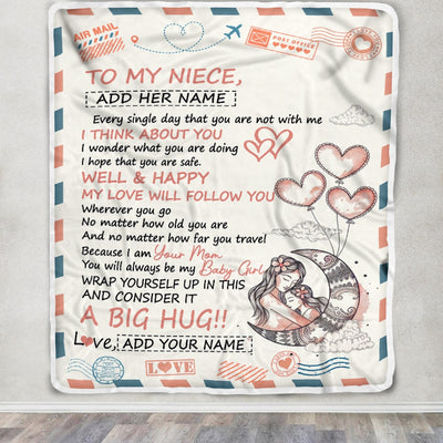 Personalized To My Niece Gifts Blanket From Aunt Uncle Long Distance Letter Blanket For Niece Birthday Gifts Graduation Christmas Customized Fleece Blanket | siriusteestore