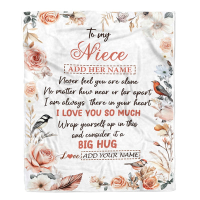 Personalized To My Niece Gifts Blanket From Aunt Uncle Never Feel You Are Alone Birthday Gifts For Niece Graduation Christmas Customized Fleece Blanket | siriusteestore
