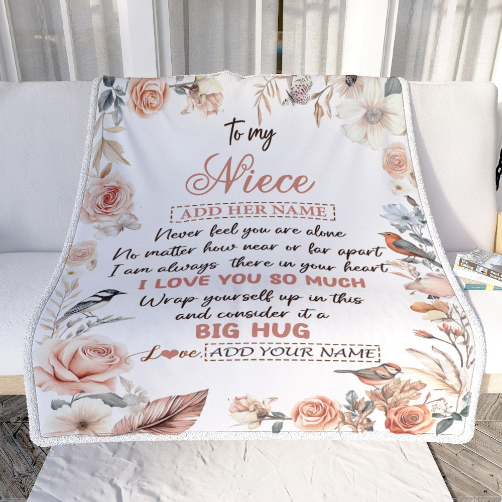 Personalized To My Niece Gifts Blanket From Aunt Uncle Never Feel You Are Alone Birthday Gifts For Niece Graduation Christmas Customized Fleece Blanket | siriusteestore