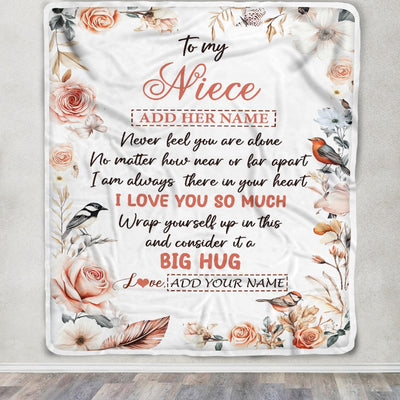 Personalized To My Niece Gifts Blanket From Aunt Uncle Never Feel You Are Alone Birthday Gifts For Niece Graduation Christmas Customized Fleece Blanket | siriusteestore