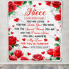 Personalized To My Niece Gifts Blanket From Aunt Uncle Rose Flower Present For Adult Birthday Gifts For Niece Christmas Graduation Custom Fleece Blanket | siriusteestore
