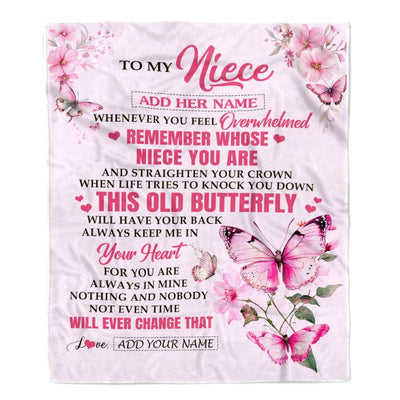 Personalized To My Niece Gifts Blanket From Aunt Uncle Whenever Butterfly Unique Birthday Gifts For Niece Graduation Christmas Customized Fleece Blanket | siriusteestore