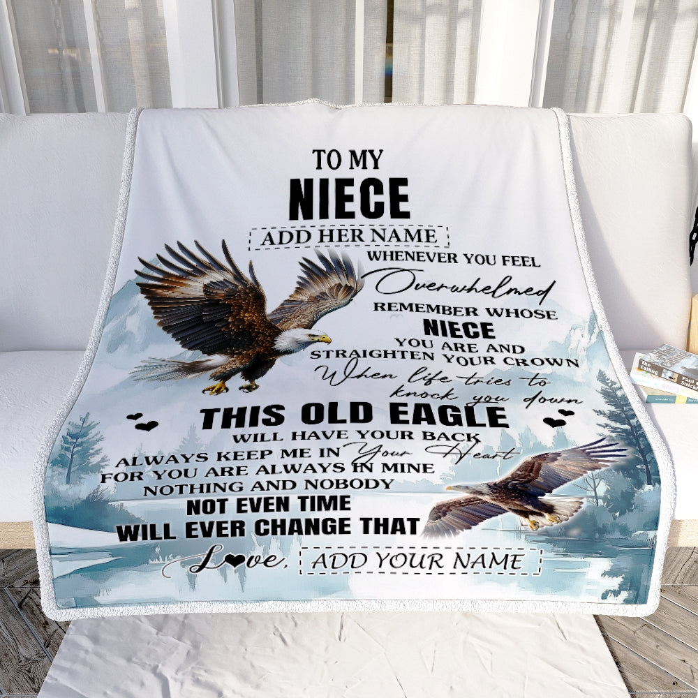 Personalized To My Niece Gifts Blanket From Aunt Uncle Whenever Eagle Unique Birthday Gifts For Niece Graduation Christmas Customized Custom Fleece Blanket | siriusteestore