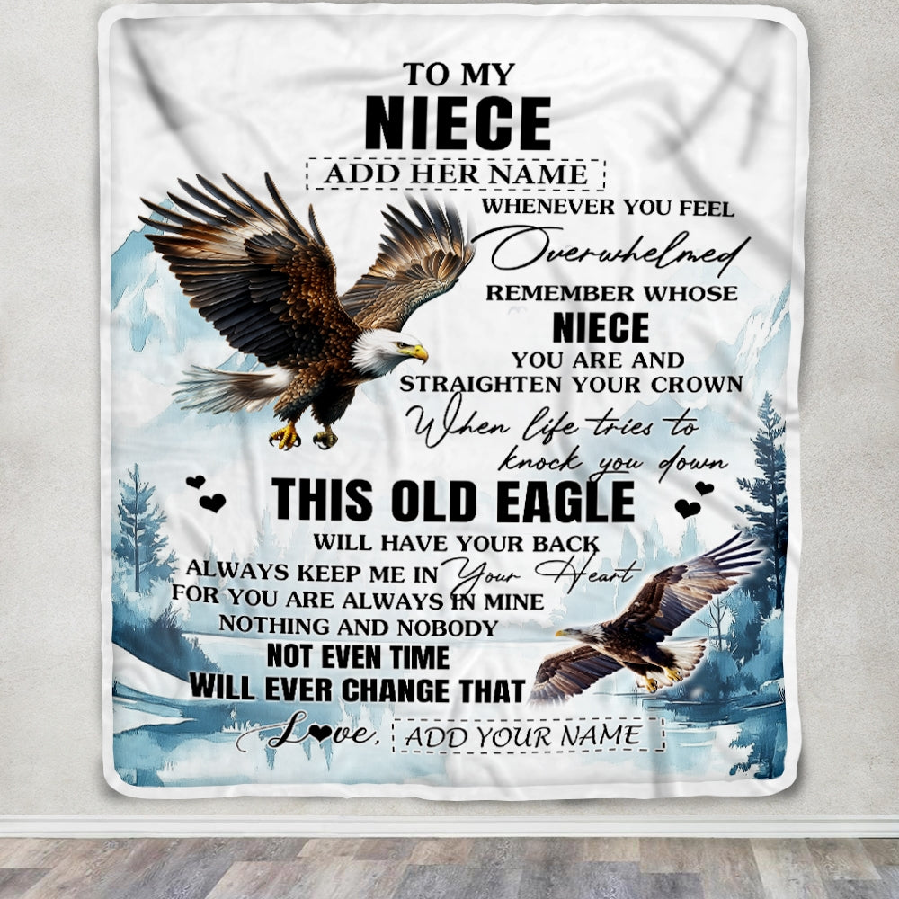 Personalized To My Niece Gifts Blanket From Aunt Uncle Whenever Eagle Unique Birthday Gifts For Niece Graduation Christmas Customized Custom Fleece Blanket | siriusteestore