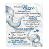 Personalized To My Niece Gifts Blanket From Aunt Uncle Whenever Elephant Unique Birthday Gifts For Niece Graduation Christmas Customized Custom Fleece Blanket | siriusteestore