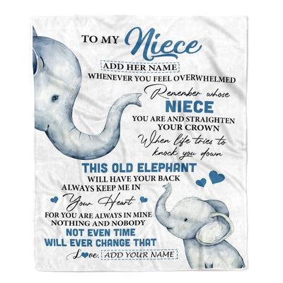 Personalized To My Niece Gifts Blanket From Aunt Uncle Whenever Elephant Unique Birthday Gifts For Niece Graduation Christmas Customized Custom Fleece Blanket | siriusteestore