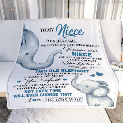 Personalized To My Niece Gifts Blanket From Aunt Uncle Whenever Elephant Unique Birthday Gifts For Niece Graduation Christmas Customized Custom Fleece Blanket | siriusteestore