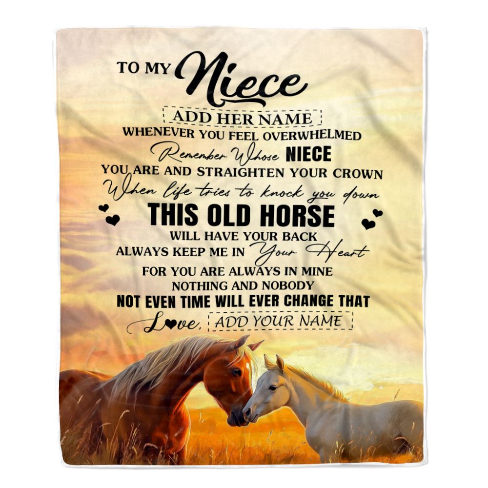 Personalized To My Niece Gifts Blanket From Aunt Uncle Whenever Horse Unique Birthday Gifts For Niece Graduation Christmas Customized Custom Fleece Blanket | siriusteestore