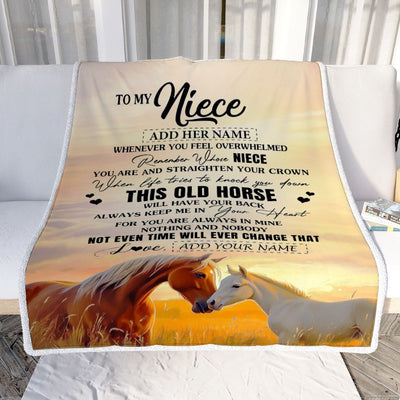 Personalized To My Niece Gifts Blanket From Aunt Uncle Whenever Horse Unique Birthday Gifts For Niece Graduation Christmas Customized Custom Fleece Blanket | siriusteestore