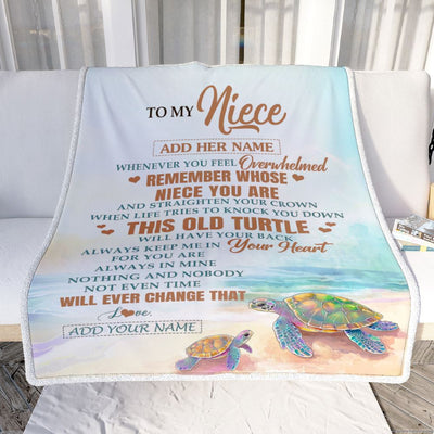 Personalized To My Niece Gifts Blanket From Aunt Uncle Whenever Turtle Unique Birthday Gifts For Niece Graduation Christmas Customized Custom Fleece Blanket | siriusteestore