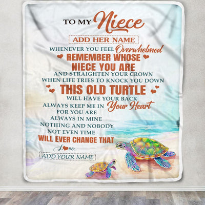 Personalized To My Niece Gifts Blanket From Aunt Uncle Whenever Turtle Unique Birthday Gifts For Niece Graduation Christmas Customized Custom Fleece Blanket | siriusteestore
