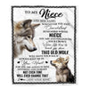 Personalized To My Niece Gifts Blanket From Aunt Uncle Whenever Wolf Unique Birthday Gifts For Niece Graduation Christmas Customized Custom Fleece Blanket | siriusteestore