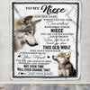 Personalized To My Niece Gifts Blanket From Aunt Uncle Whenever Wolf Unique Birthday Gifts For Niece Graduation Christmas Customized Custom Fleece Blanket | siriusteestore