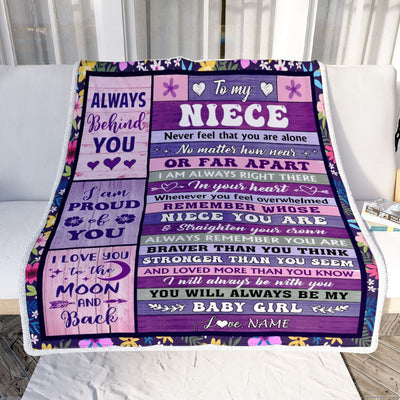 Personalized To My Niece Gifts Blanket From Aunt Uncle Wood Never Feel Alone Niece Gifts Birthday Graduation Christmas Customized Bed Fleece Throw Blanket | siriusteestore
