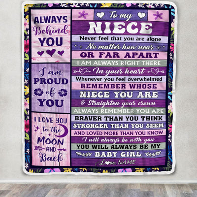 Personalized To My Niece Gifts Blanket From Aunt Uncle Wood Never Feel Alone Niece Gifts Birthday Graduation Christmas Customized Bed Fleece Throw Blanket | siriusteestore