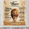 Personalized To My Niece Gifts Blanket From Uncle Always Remember Lion Gifts For Niece Birthday Graduation Christmas Customized Fleece Throw Blanket | siriusteestore