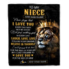 Personalized To My Niece Gifts Blanket From Uncle Aunt Uncle Laugh Love Live Lion Niece Happy Birthday Gifts Graduation Christmas Customized Fleece Blanket | siriusteestore
