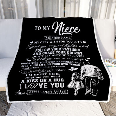 Personalized To My Niece Gifts Blanket From Uncle My Only Wish For You Niece Birthday Gifts Graduation Christmas Customized Fleece Throw Blanket | siriusteestore