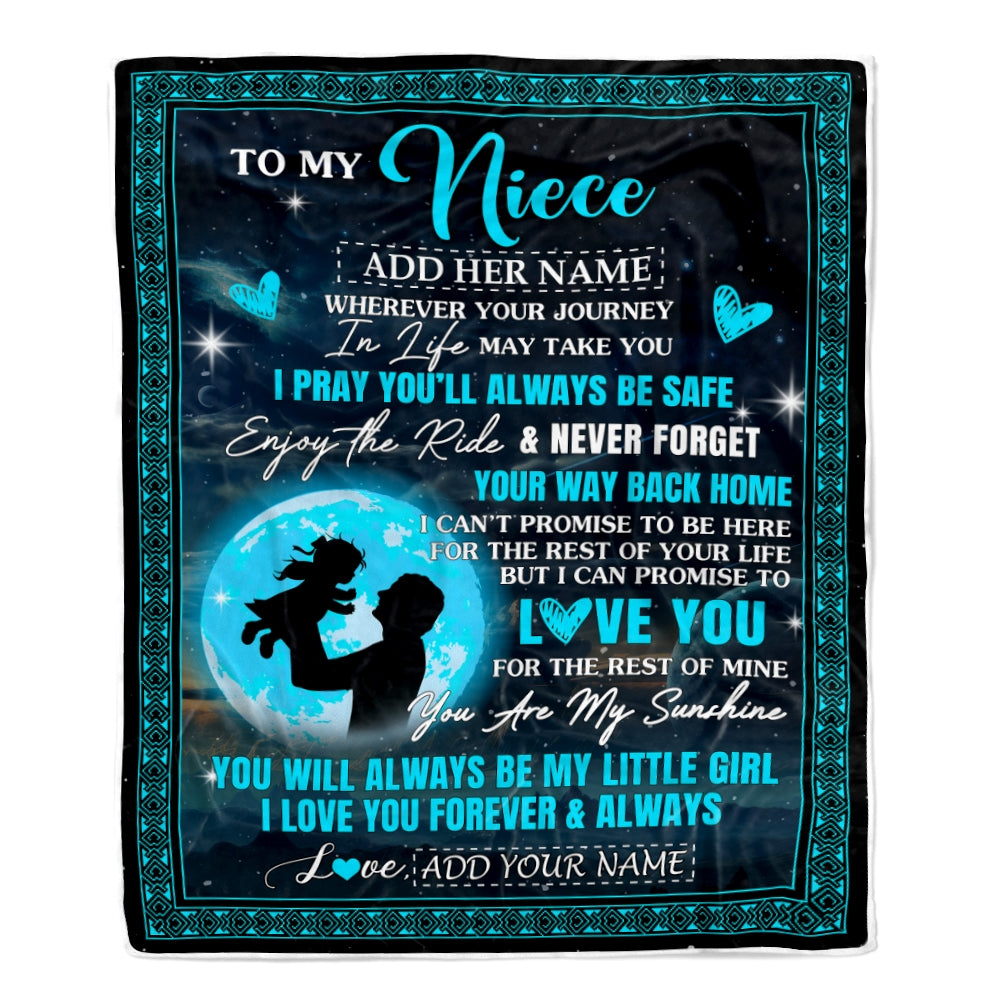 Personalized To My Niece Gifts Blanket From Uncle Promise To Love You Gifts For Niece Birthday Graduation Christmas Custom Fleece Throw Blanket | siriusteestore
