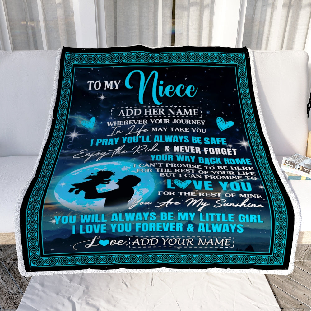 Personalized To My Niece Gifts Blanket From Uncle Promise To Love You Gifts For Niece Birthday Graduation Christmas Custom Fleece Throw Blanket | siriusteestore