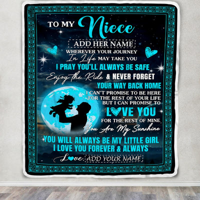Personalized To My Niece Gifts Blanket From Uncle Promise To Love You Gifts For Niece Birthday Graduation Christmas Custom Fleece Throw Blanket | siriusteestore