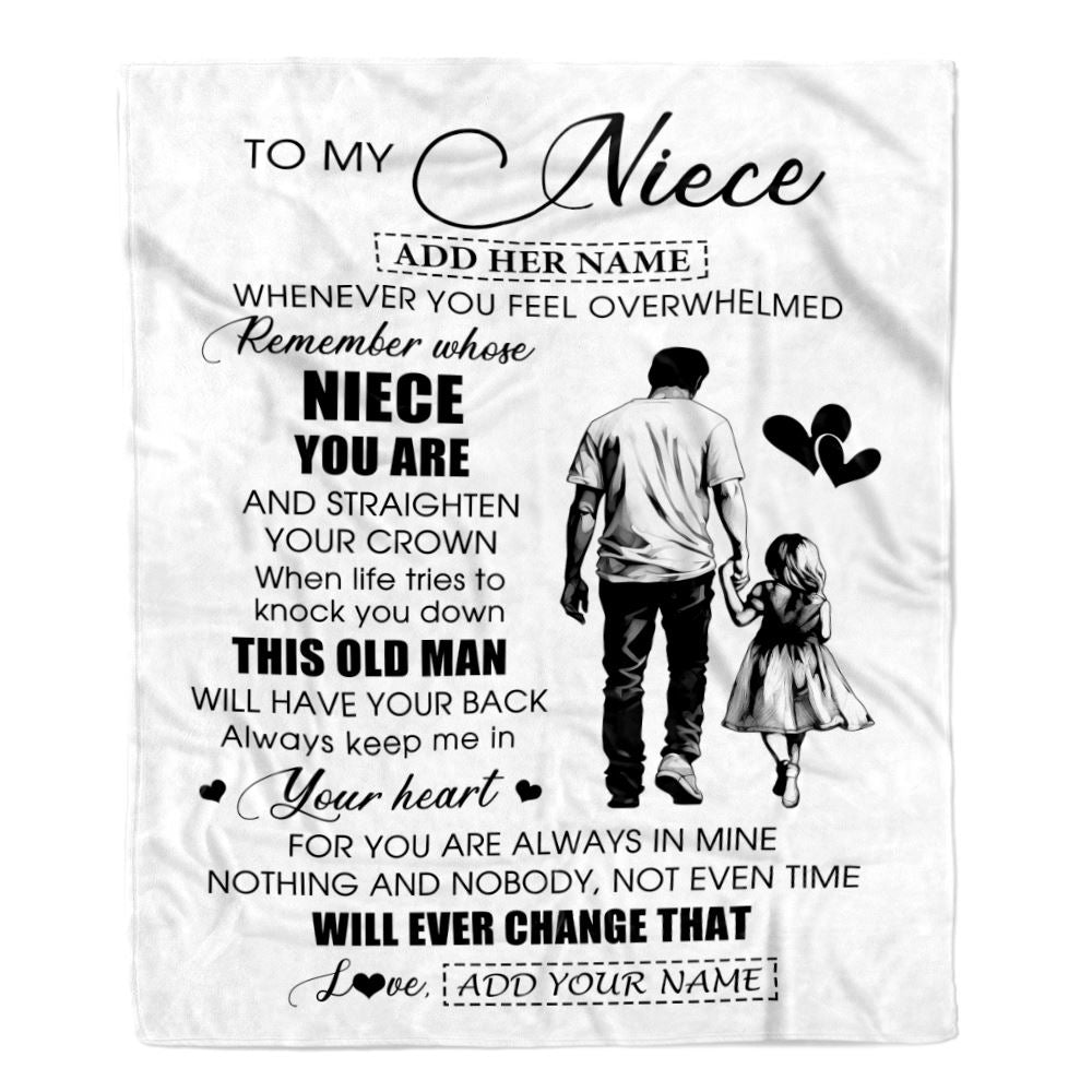 Personalized To My Niece Gifts Blanket From Uncle Whenever Man Unique Birthday Gifts For Niece Graduation Christmas Custom Fleece Throw Blanket | siriusteestore