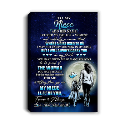 Personalized To My Niece Gifts Canvas From Aunt Auntie I Closed My Eyes For A Moment Niece Birthday Graduation Christmas Custom Wall Art Print Framed Canvas | siriusteestore