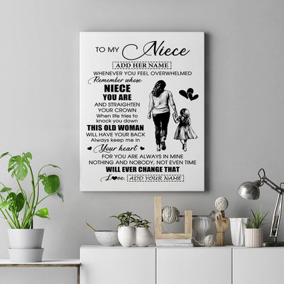 Personalized To My Niece Gifts Canvas From Aunt Auntie Whenever Woman Unique Birthday Gifts For Niece Graduation Christmas Custom Wall Art Print Framed Canvas | siriusteestore